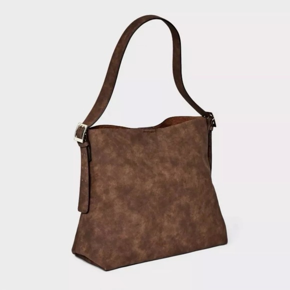 NWT - Brown Suede Slouchy Bucket Bag - Universal Thread - Picture 2 of 2